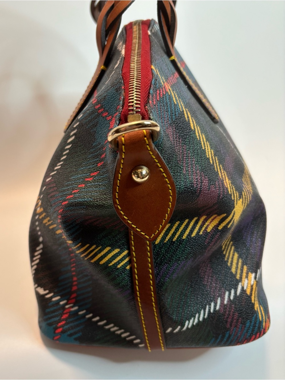 Dooney & Bourke ($270) Multicolor Plaid Tartan Domed Satchel - Picture 4 of 16
